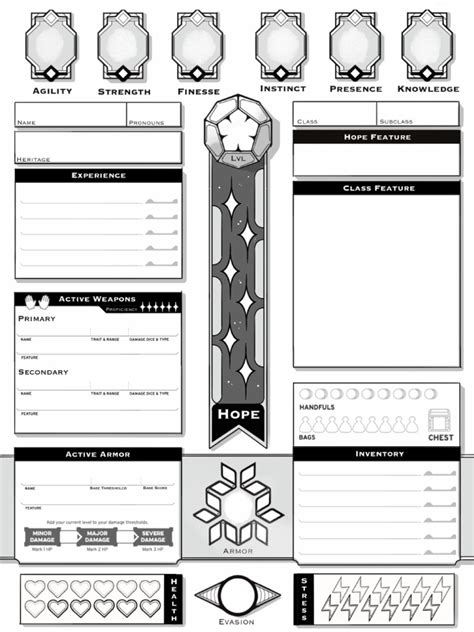 Daggerheart Universal Character Sheet | PDF