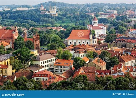 View of Vilnius Old Town, Lithuania Stock Image - Image of historic ...