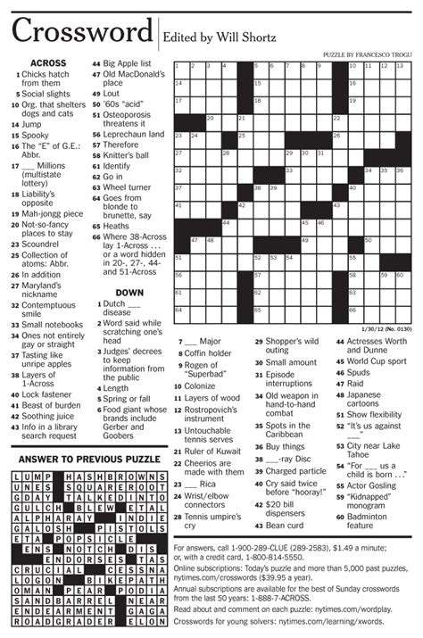 Ny Times Crossword Seattle Times - Free Printable Crosswords
