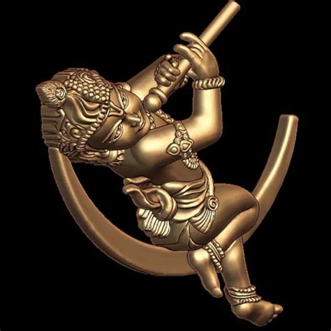 Moon Krishna 3D Model Pendant - Divine Jewelry Collection