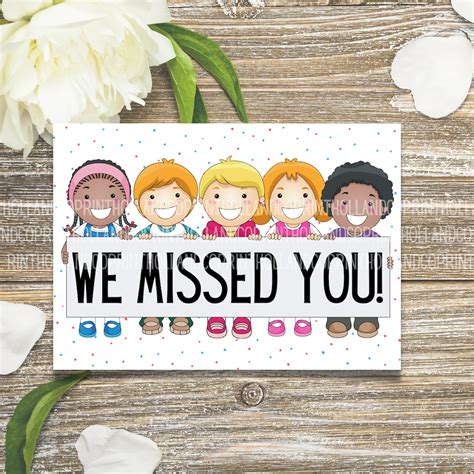We Missed You Postcards | Printable Postcards| Digital Download We ...