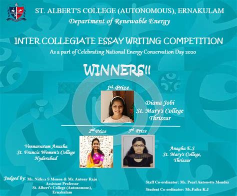 Poster Designing and Essay Writing Competitions – St. Albert’s College ...
