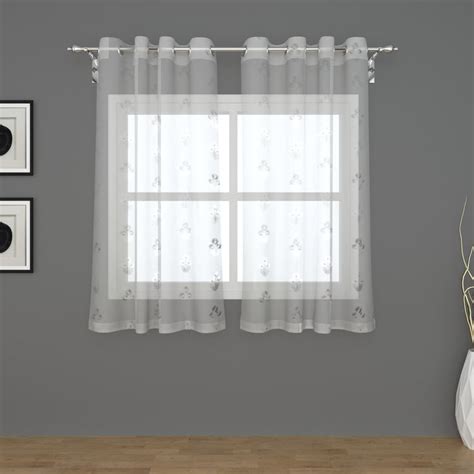 Buy Crystal Set of 2 Embroidered Sheer Window Curtains from Home Centre ...