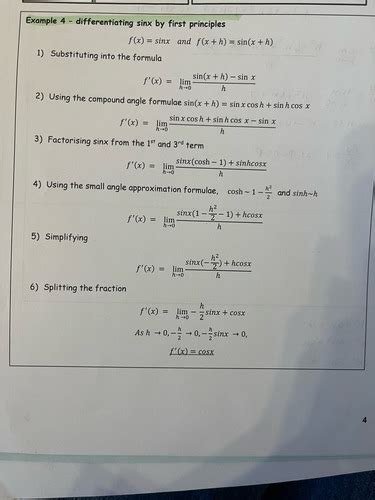 Image result for First Principles Differentiation Sinx
