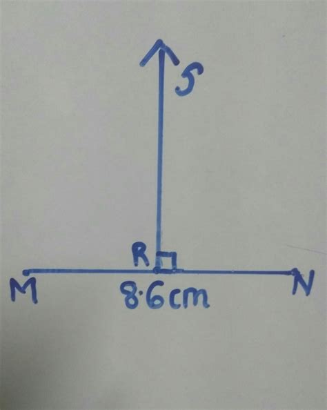 Draw a line segment MN of length 8.6 cm and mark two points R and S ...