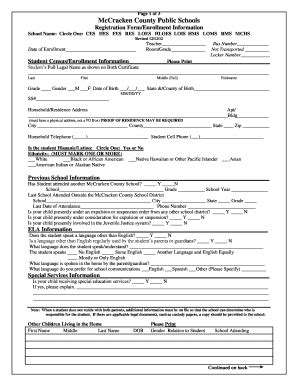 MCPS Registration & Enrollment Form - McCracken County Public ...
