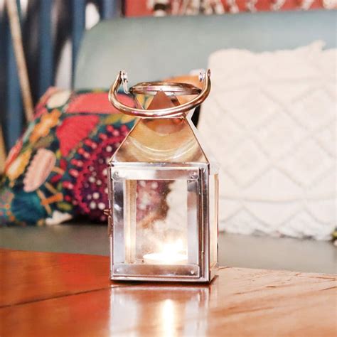 Buy HOSLEY Metal Hanging Lantern with T-Light Candle from Hosley at ...