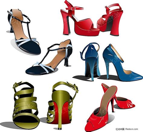 一堆女士高跟鞋EPS素材免费下载_红动网