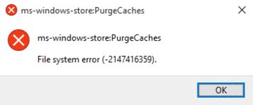 Image result for Microsoft Store Reset Error Purge Cache