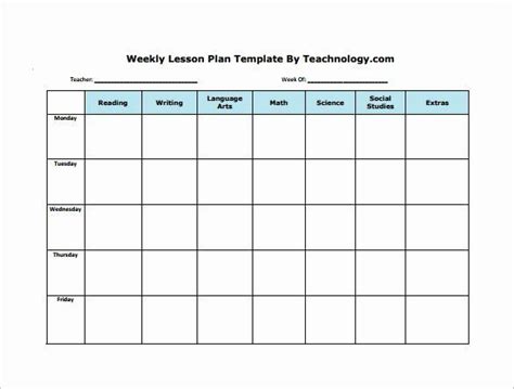 20 Editable Weekly Lesson Plan Template – Simple Template Design