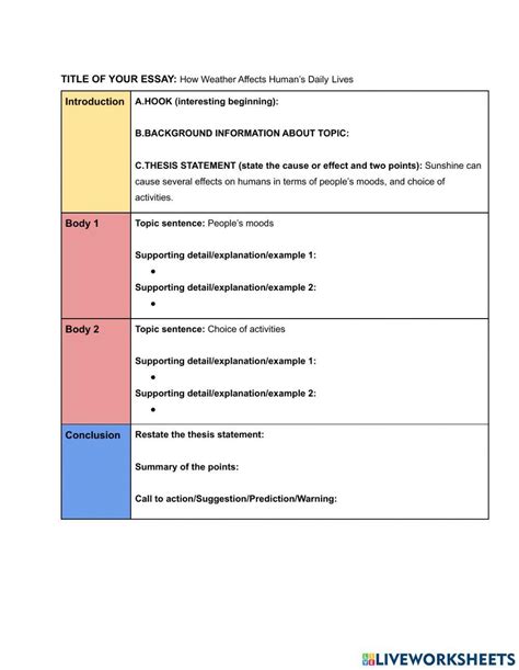 Image result for Outlining Worksheets