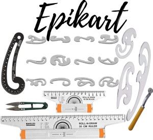 epikart Tailoring Materials Trimmer, French Curve, Drafting Scale Ruler ...