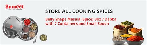 Top Rated Masala/Spice Box with Lid, Stainless Steel with 7 Containers ...