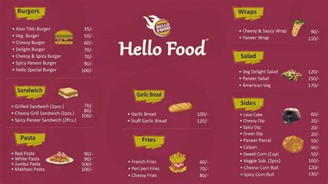 Menu at Hello Food Pizza Restaurant, Pasta Restaurant, Family ...