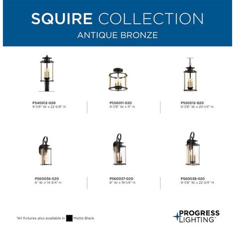 Progress Lighting Squire 2-Light 19.25-in H Antique Bronze Outdoor Wall ...