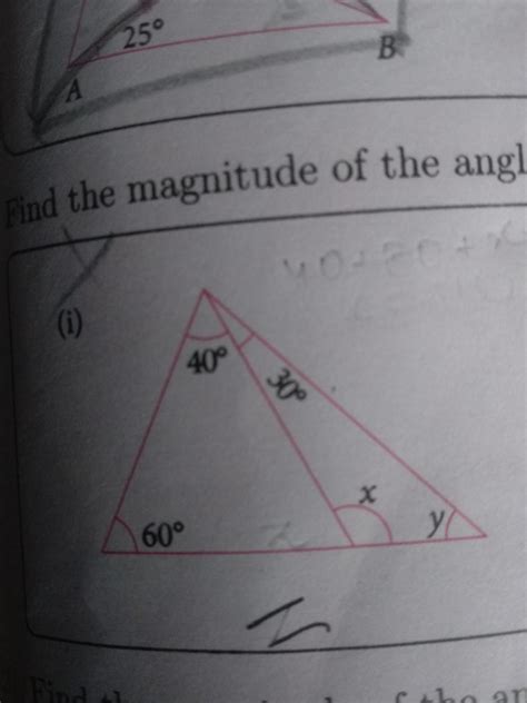 find the magnitude of the angles marked by x and y from the following ...