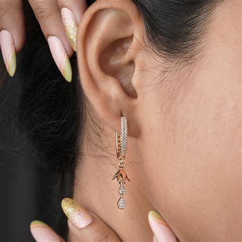 BUY 1 GET 1 FREE - Rose Gold American Diamond Earrings – Belleza Jewels