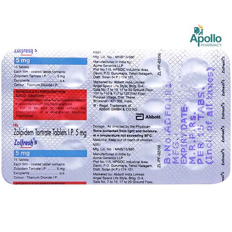 Zolfresh 5 Tablet 15's Price, Uses, Side Effects, Composition - Apollo ...