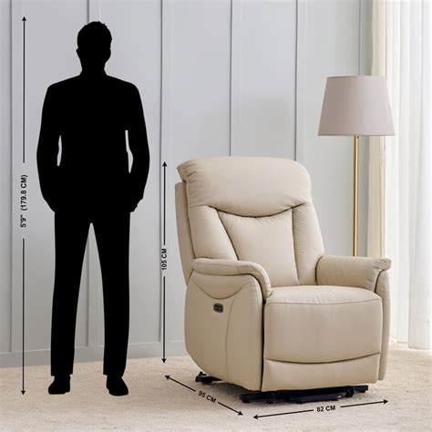 Buy Brenda Half Leather 1-Seater Lift-Up Electric Recliner - Beige from ...