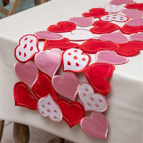 Buy Embroidered Valentine's Day Table Runner Centerpieces,35×13.7 ...