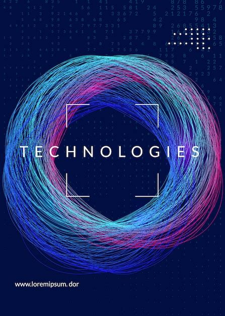 Quantum-Computing-Cover-Design. Technologie für Big Data | Premium Vektor