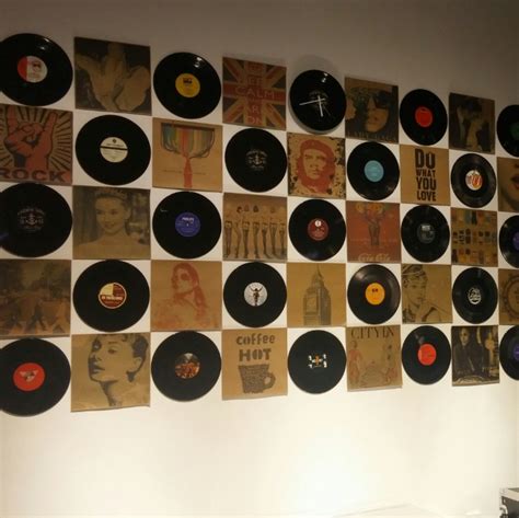 【包邮】黑胶唱片海报墙 复古创意酒吧装饰 咖啡厅挂画欧式壁饰-用品-E逸家网