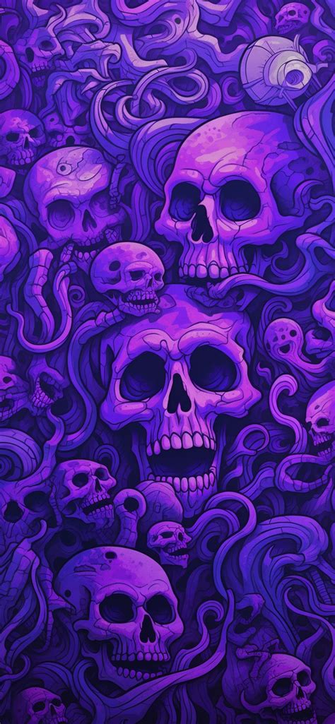 Trippy Skulls Purple Wallpapers - Skull Wallpapers for iPhone 4k