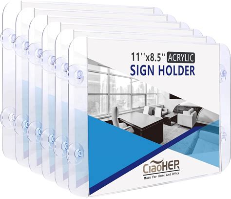 Buy CiaoHER Acrylic Window Sign Holder 11 x 8.5, Clear Acrylic Frames ...