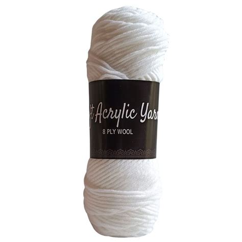 Soft Acrylic Yarn 8 ply Off White