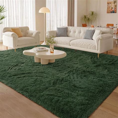 Amazon.com: Litopyo Soft Deep-Green Rugs for Bedroom, 3x5 Feet Fluffy ...