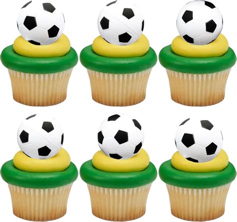 Amazon.com: Gyufise 10Pcs Soccer Cupcake Toppers Foam Soccer Ball Cupcake Picks Football Cake ...
