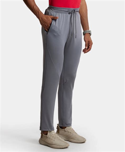 Buy Microfiber Elastane Stretch Trackpant with Zipper Pockets and ...