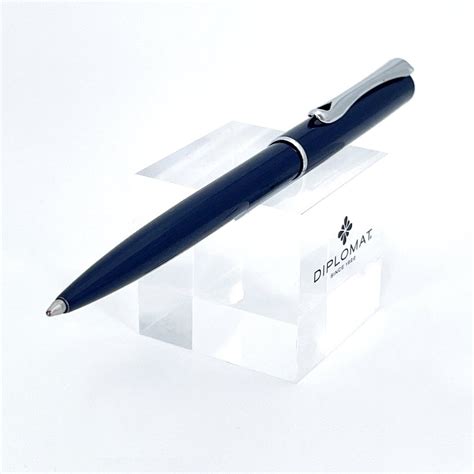 Diplomat Traveller Navy Blue CT Ballpoint Pen - SCOOBOO - Diplomat