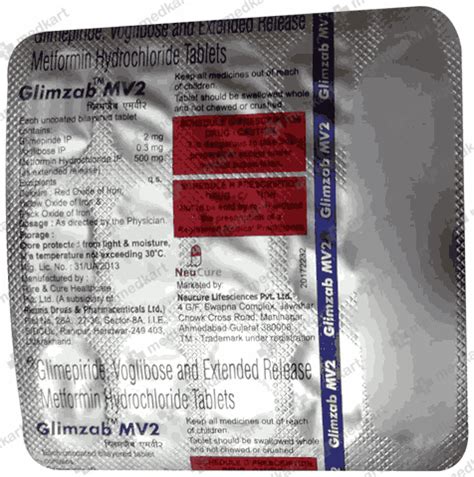 GLIMZAB MV2 TABLET 15'S, Price, Composition & Generic Alternatives ...