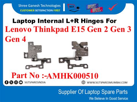 Laptop Internal L+R Hinges For Lenovo Thinkpad E15 Gen 2 Gen 3 GEN4 Pa ...