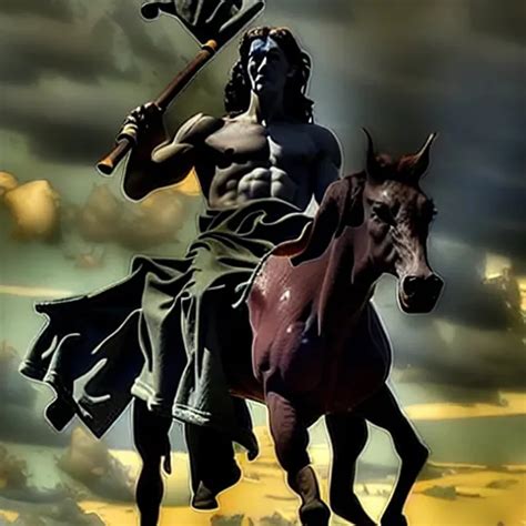 Famine, the biblical Forth horsemen of apocalypse, dark | OpenArt