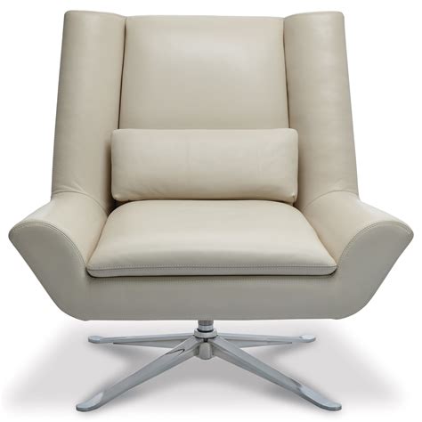 American Leather Luke Contemporary Swivel Chair with Metal Base ...