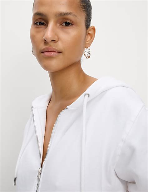 Buy Pure Cotton Zip Up Hoodie at Marks & Spencer