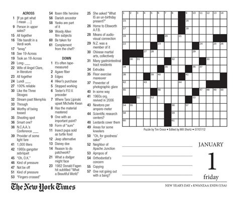 Large Print Crossword Puzzles For Seniors Printable