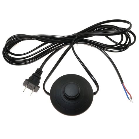 E-outstanding Black Foot Pedal Push Switch Round Button Inline Lamp ...