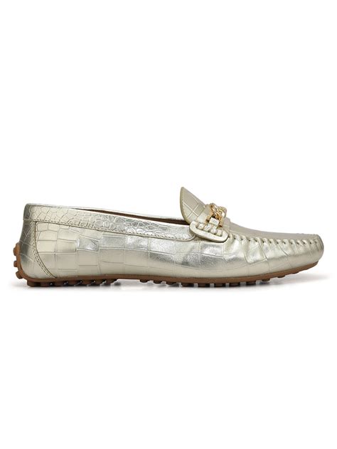 Gold Chain Embellished Moccasins – Rosso Brunello Leathers Pvt. Ltd.