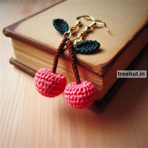 Crochet Cherry Earrings Ideas