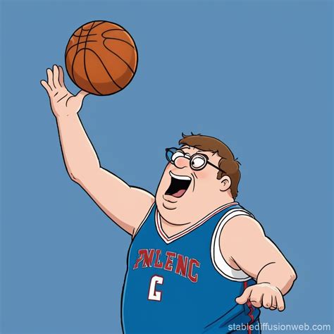 peter griffin hitting the most devious jump shot basketball monochrome ...