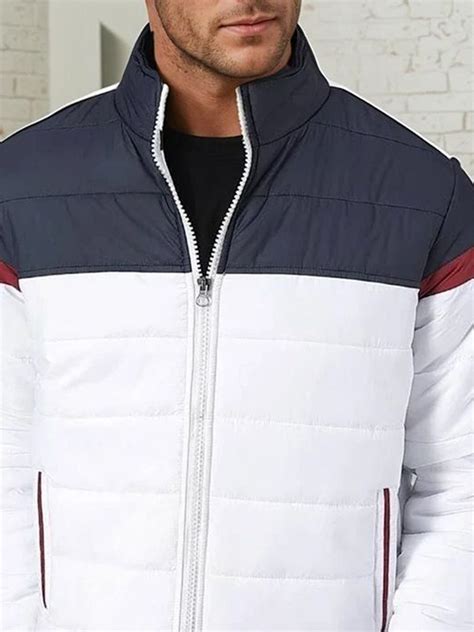 Kotty Men Mock Collar Colourblocked Puffer Jacket – KOTTY