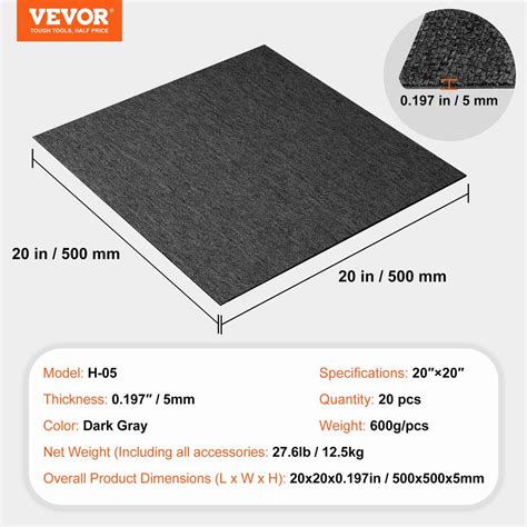 VEVOR kobercové dlaždice, 500 x 500 x 5 mm, | Kaufland.cz
