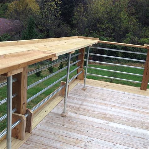 Very modern look using 1 1/4" conduit railing Horizontal Deck Railing ...