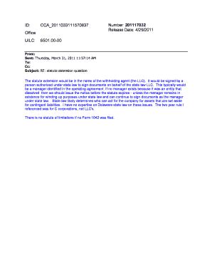 Fillable Online irs Number 201117032 - irs Fax Email Print - pdfFiller