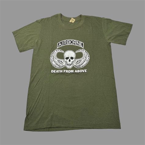 Vintage Vintage 1980s airborne military skull tshirt | Grailed
