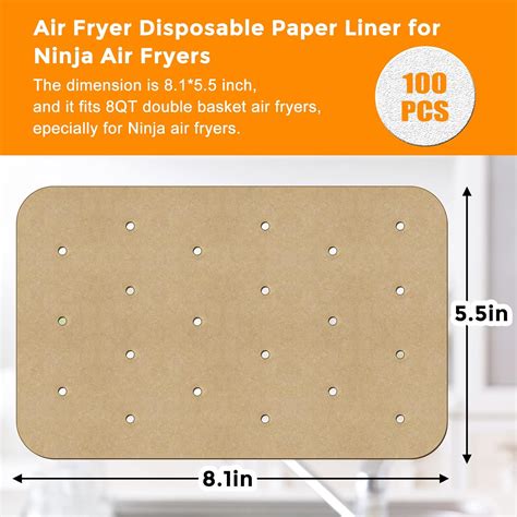 Buy Air Fryer Disposable Paper Liner for Ninja Foodi Dual Air Fryer,100 ...