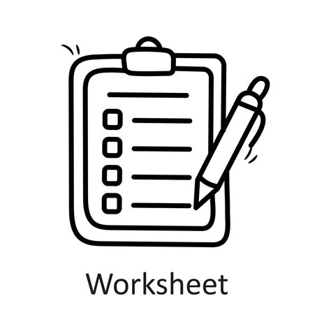 Work Sheet vector outline Icon Design illustration. Stationery Symbol ...